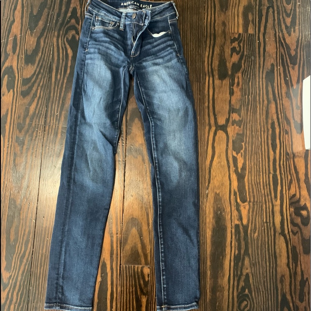 american eagle size 0 blue jeans